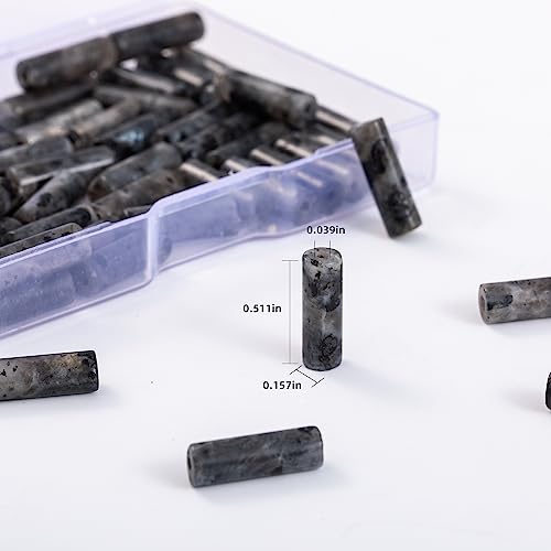 Natural Black Spectrolite Cylinder Tube Beads 4x13mm 38cm (28 Count)
