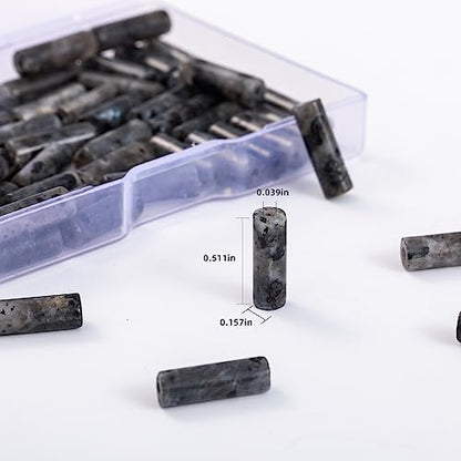 Natural Black Spectrolite Cylinder Tube Beads 4x13mm 38cm (28 Count)