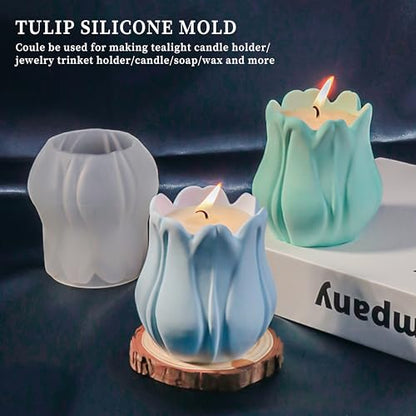 2PCS Tulip Candle Soap Molds