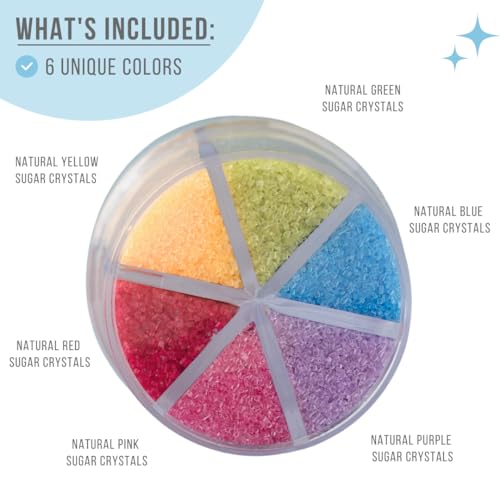 Dye Free Rainbow Decorating Sugar 6 Cell Jar (2.75 Ounce)