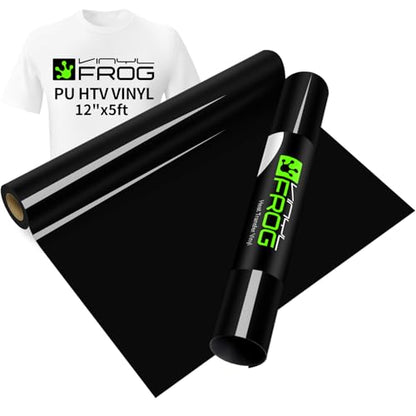Black Heat Transfer Vinyl Roll 12" x5ft Matte HTV Vinyl