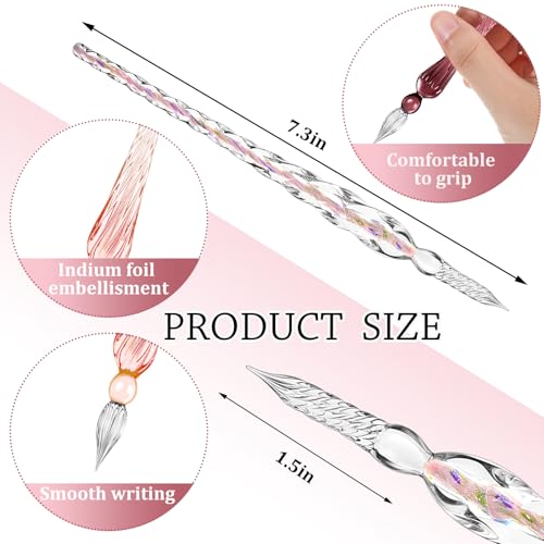 14 Pcs Glass Dip Pen Ink Set for Art Supplies (6 Count)