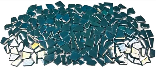 Irregular Glass Mosaic Tiles Bulk 500g Glossy and Iridescent Mosaic Glass Tiles for DIY Projects and Arts and Crafts Solid Colors and Mixes (263 Count)