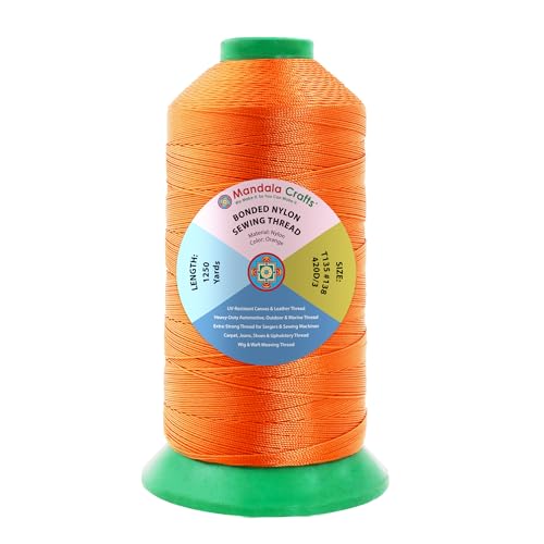 Size 138 420D T135 Orange Bonded Nylon Thread (3750 Foot)
