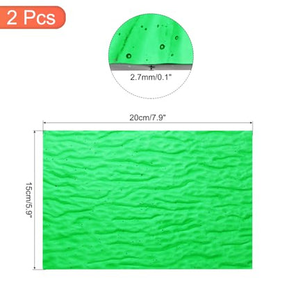 2 Pcs Stained Glass Sheet Mosaic Tile 7.9 Inch x 5.9 Inch Emerald Green Stained Glass Sheets for Crafts DIY Art Project