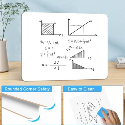16 Pack Double Sided Dry Erase Boards with 16 Erasers (16 Count)