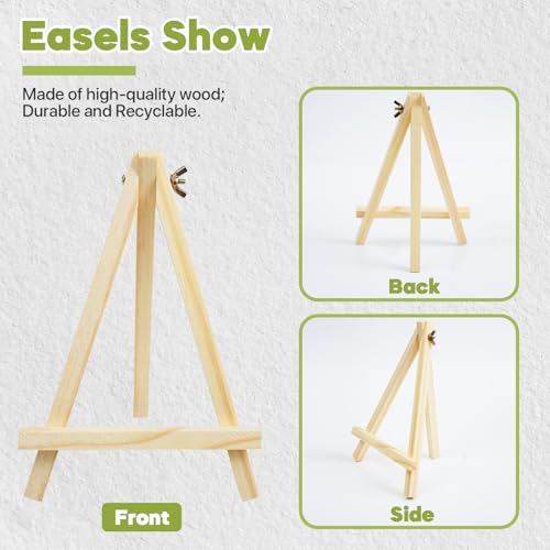 36 Pack 9 Inch Mini Wooden Display Easels (36 Count)