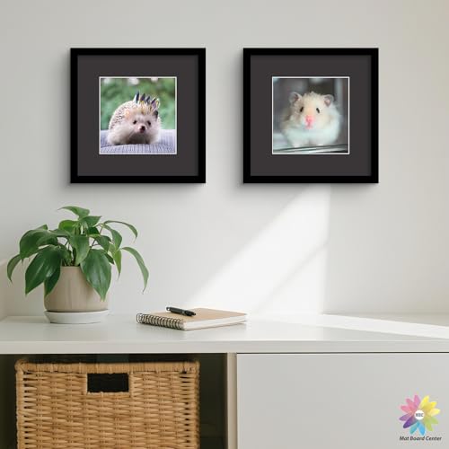 Mat Board Center 25 Pack 12x12 Picture Mat for 8x8 Photo Black