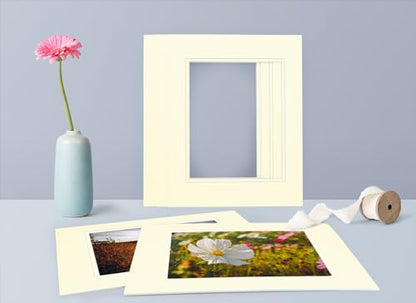 5 Pack Double mat 11x14 for 8x10 Photo Ivory Over Ivory