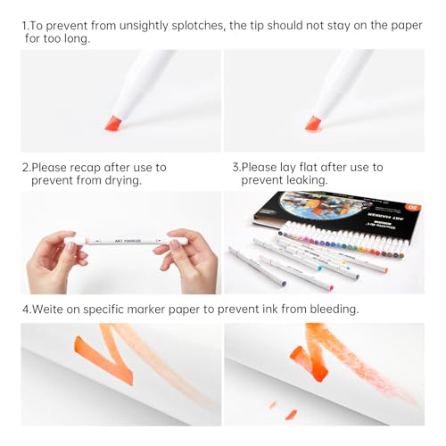 30 Colors Dual Tip Art Markers Permanent Marker Pens Highlighters Perfect for Illustration Adult Coloring Sketching and Card Making (30 Count)