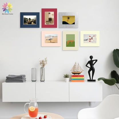 Mat Board Center 20 Pack 8x10 Picture Mat for 5x7 Photo Mixed Color