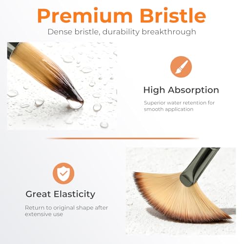 26pcs Professional Paint Brush Set with Palette Knife & Canvas Roll (26 Count)