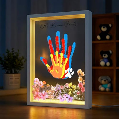 Family Handprint Kit with Light Handprint Frame Kit for New Parents Newborn