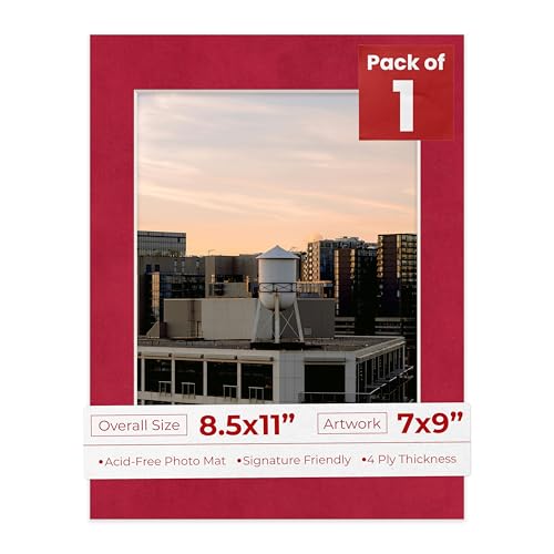 8.5x11 Mat Bevel Cut for 7x9 Photos
