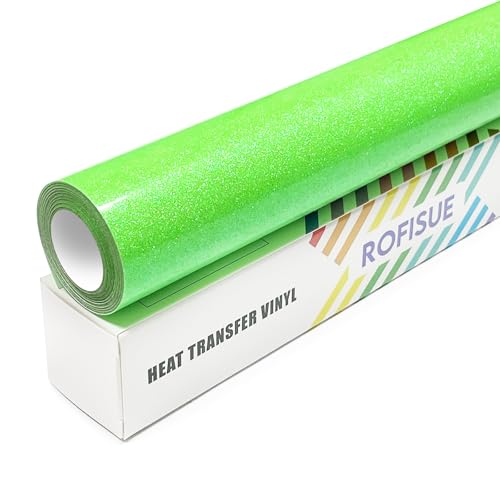 Fluorescent Green Glitter HTV Heat Transfer Vinyl 12" x6FT