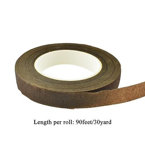 Brown 3Rolls 0.5Inch Wide Floral Tape