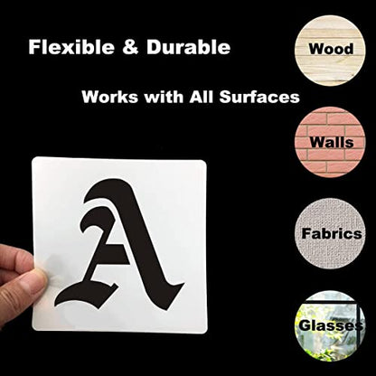 4 Inch Alphabet Letter Stencils for Painting (70 Count)