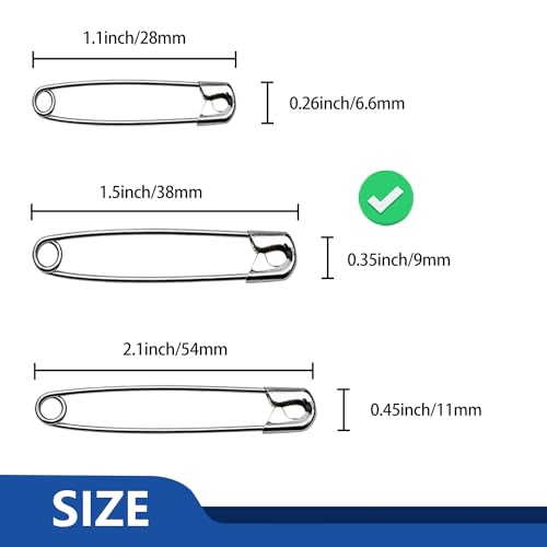 500 Pcs ZIPCCI 1.5 inch Safety Pins
