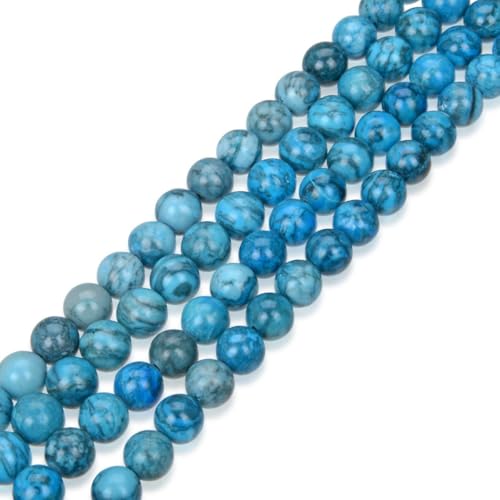 35pcs Adabele Natural Blue Lace Jasper Gemstone 10mm Round Beads (36 Count)