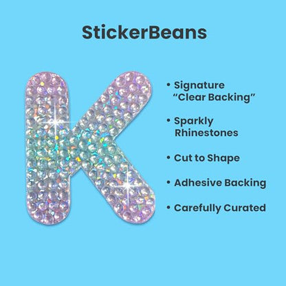 Sparkly Rhinestone Alphabet Letter Sticker K