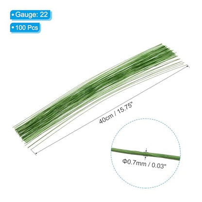 22 Gauge 16" Floral Stem Wire Paper Wrapped Iron Artificial 100Pcs