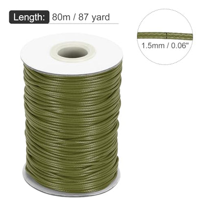 Waxed Cord 1.5mm Waxed Thread 87 Yard Wax String Leather Cord for Bracelet Making