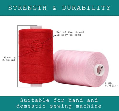Sewing Thread in Red & Pink Color Tones