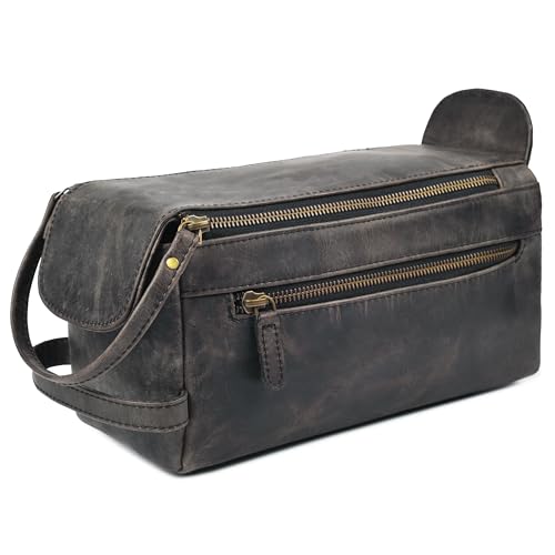 Full Grain Leather Toiletry Bag for Men & Women