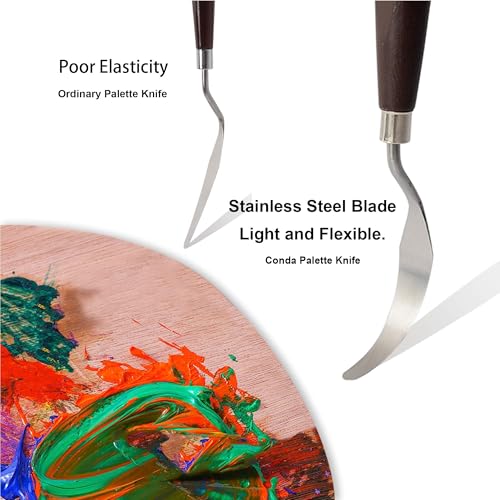 5 Pcs Palette Knife Painting with 3 Plastic Scrapers (5 Count)