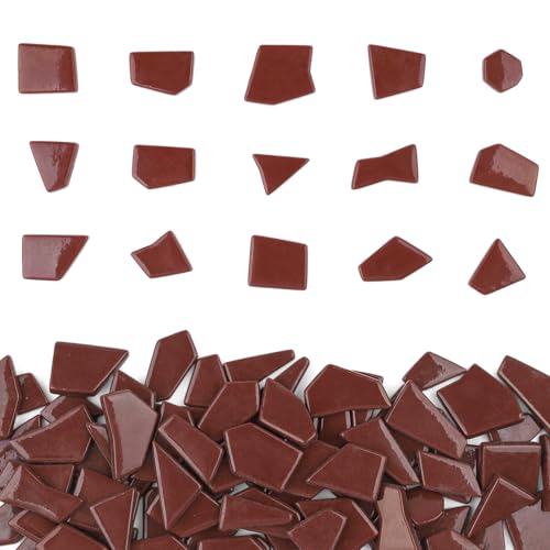 Brown Glass Mosaic Tiles for Crafts Bulk (7.05 Ounce)