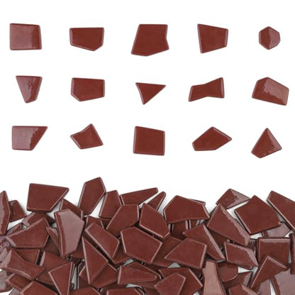 Brown Glass Mosaic Tiles for Crafts Bulk (7.05 Ounce)