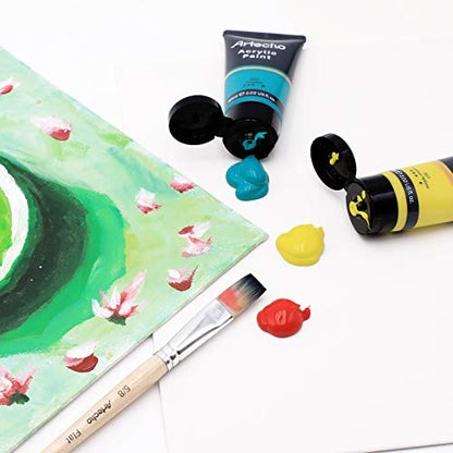 7 Colors Acrylic Paint 6x60ml & 1x120ml Titanium White Tube