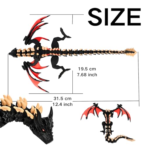 3D Flying Flexible Printed Dragon with Wings