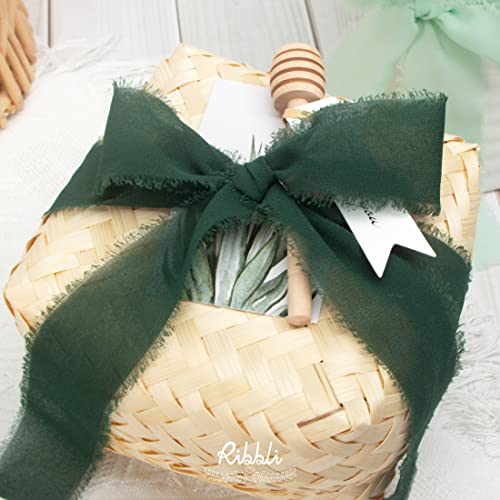 Forest Green Chiffon Silk Ribbon (90 Foot)