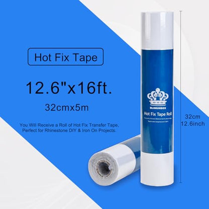 Rhinestone Transfer Sheets HotFix Paper for Fabric 16ft. x 12.6in. (199.6 sq in sq in)