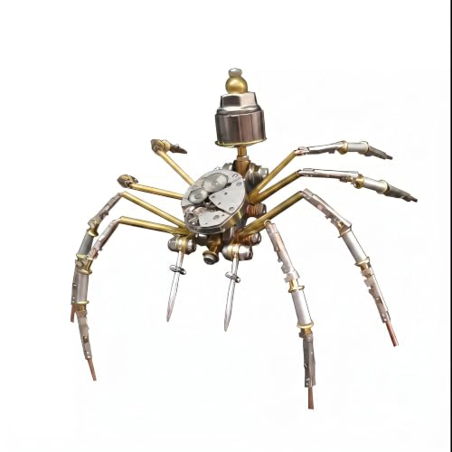 Steampunk 3D Metal Puzzle Spider 140+ Pcs Mechanical DIY Assembly Model Kit Desktop Display for Men Family and Friends (140 Count)