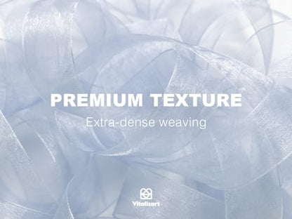 Organza Ribbon 1" x 30 Yd Sheer Gift Wrapping Blue & White (90 Foot)