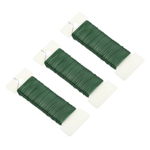 114 Yards 345 Feet 27 Gauge Metal Floral Wire Green Flexible Paddle Thin Floral Wires for Craft (3 Count)