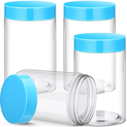 12 Pack 12 oz Plastic Container Jars with Lids Round Clear Travel Cosmetic Container Slime Jars for Toiletries (12 Count)