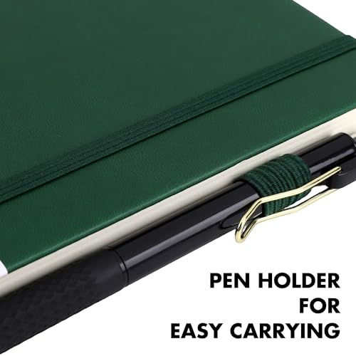 12 Set Lined Notebook Journals with Pens A5 Notebooks 100 GSM College Ruled Hardcover Notebook PU Leather Notepad with Pen Holder for Office School (60 Count)