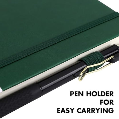 12 Set Lined Notebook Journals with Pens A5 Notebooks 100 GSM College Ruled Hardcover Notebook PU Leather Notepad with Pen Holder for Office School (60 Count)