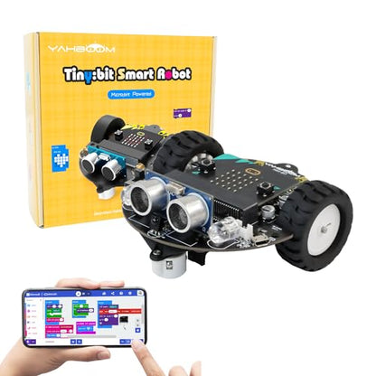Microbit V2 Robot Intelligent Obstacle Avoidance Follow Makecode Graphical Programming Python Programming（with Microbit V2） Pre
