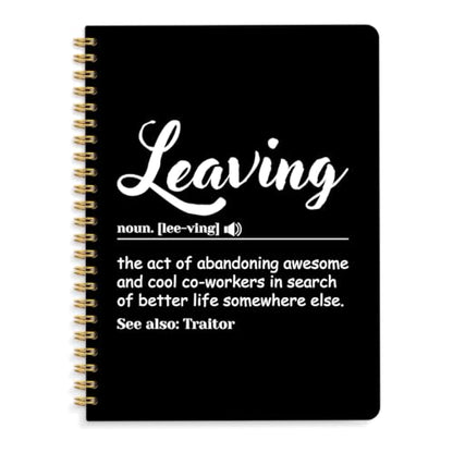 Leaving Definition Hardcover Spiral Notebooks