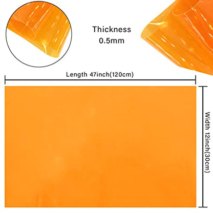 HYANG Orange Transparent PVC Super Clear Holographic Vinyl Faux Leather Sheets 1 Roll 12" x 47"