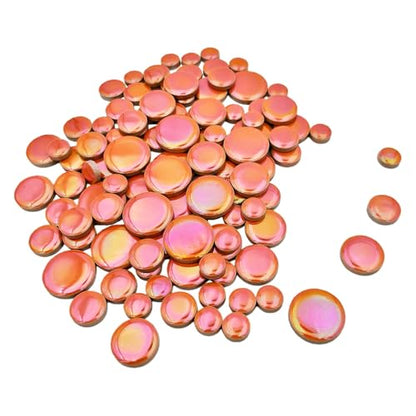 200g Iridescent Round Mosaic Tiles for Crafts Bulk (90 Count)