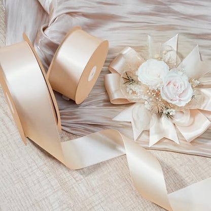 Nude Satin Ribbon 1 inch x 50 Yards