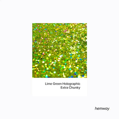 Resin Glitter Lime Green Holographic 100g Extra Chunky (3.5274 Ounce)