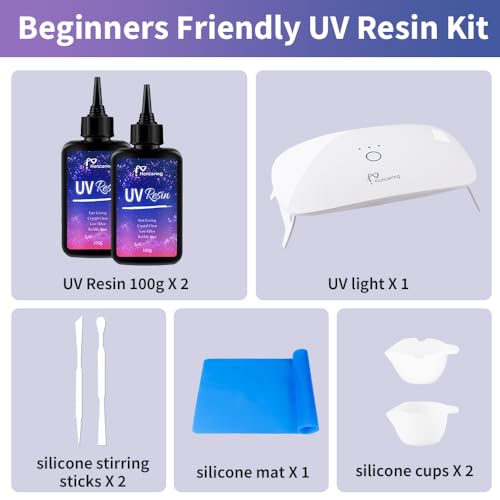 UV Resin Kit 200g with UV Light (6.7 Fl Oz)