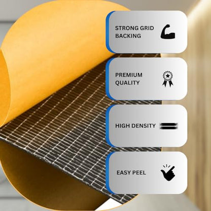 Premium High Density EVA Foam Sheet with Adhesive Backing 15” x 59” Black Foam Mat
