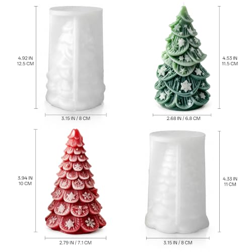 2 PCS 3D Christmas Tree Silicone Molds (2 Count)